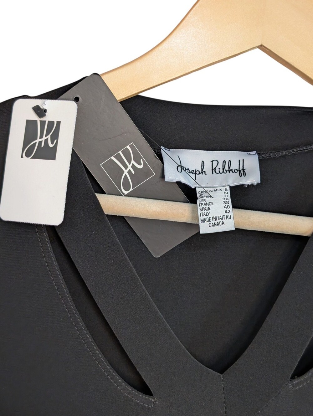 Joseph Ribkoff black and blue colorblock Handkerchief dress .. Size 8 - Picture 7 of 8